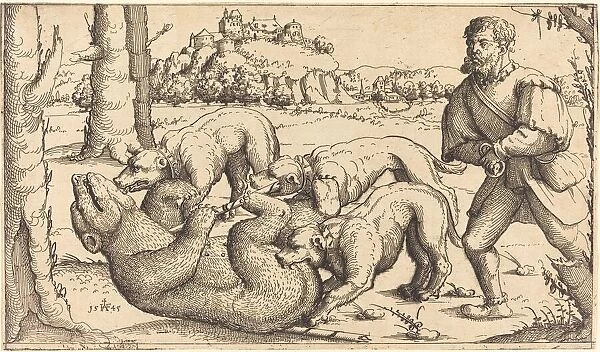 Bear Hunt, 1545. Creator: Augustin Hirschvogel