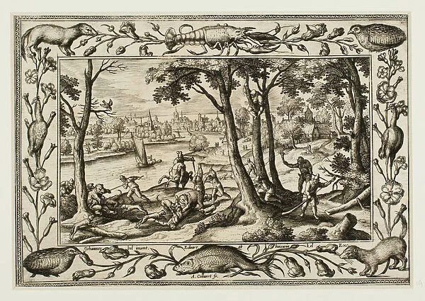 Bear Hunt, from Landscapes with Old and New Testament Scenes and Hunting Scenes, 1584