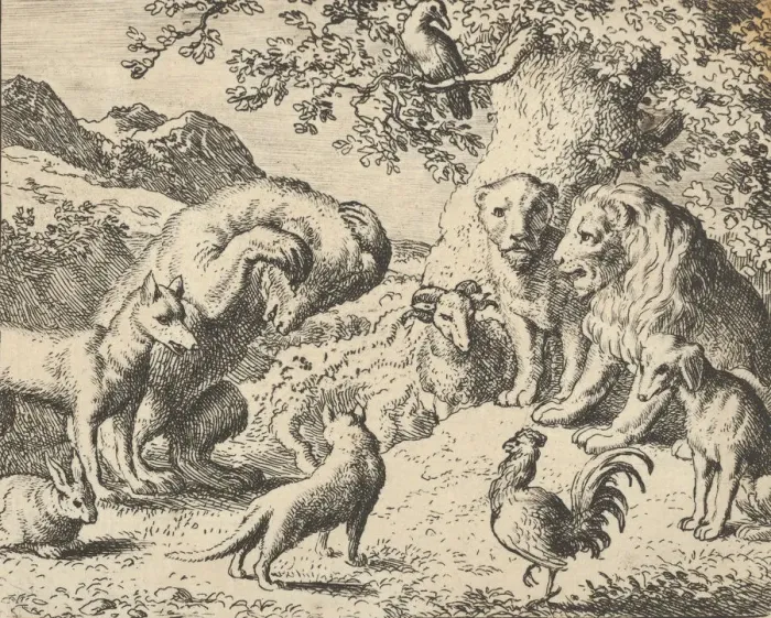 Framed Print : The Bear Seeks Justice from the Lion Against Renard, 1650-75 Framed Print : The Bear Seeks Justice from the Lion Against Renard, 1650-75