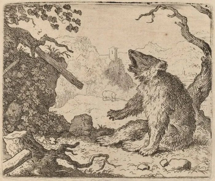 Framed Print : The Bear Sent as Messenger, probably c. 1645  /  1656. Creator: Allart van Everdingen
