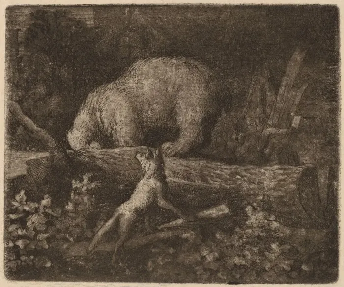 Framed Print : The Bear Trapped, probably c. 1645 / 1656. Creator: Allart van Everdingen Framed Print : The Bear Trapped, probably c. 1645 / 1656. Creator: Allart van Everdingen