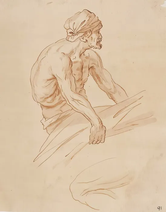 Framed Print : Bearded Male Figure, c1763-1800. Creator: William Williams Framed Print : Bearded Male Figure, c1763-1800. Creator: William Williams