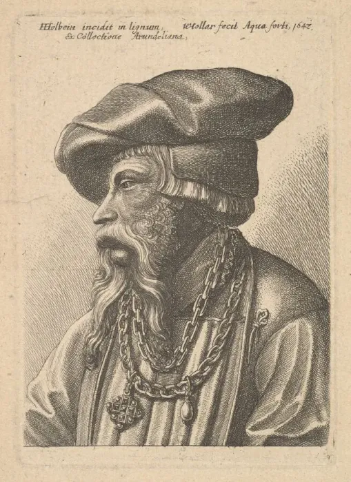 Framed Print : Bearded man with chain necklace, 1647. Creator: Wenceslaus Hollar