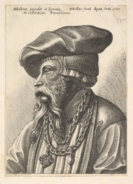 Framed Print : Bearded man with chain necklace, 1647. Creator: Wenceslaus Hollar Framed Print : Bearded man with chain necklace, 1647. Creator: Wenceslaus Hollar