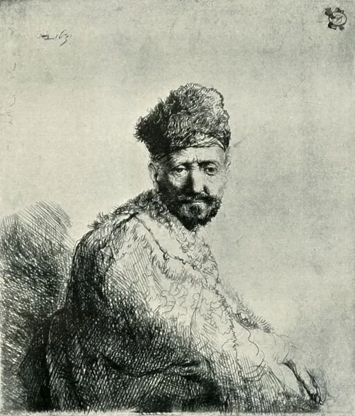 Bearded man in a furred oriental cap and robe: the artists father, 1631, (1906)