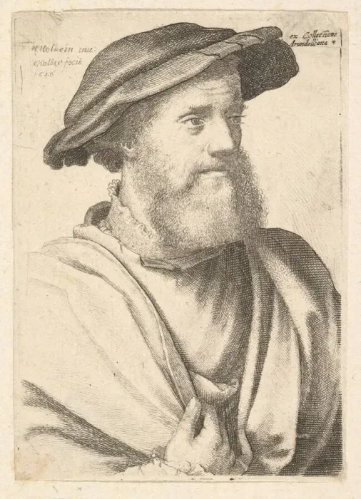 Framed Print : A bearded man after Hans Holbein (?), 1646. Creator: Wenceslaus Hollar Framed Print : A bearded man after Hans Holbein (?), 1646. Creator: Wenceslaus Hollar