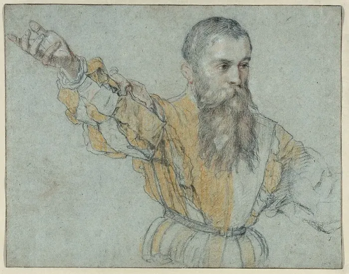 Framed Print : Bearded Man with his Right Arm Raised, 1562 / 64. Creator: Giuseppe Porta