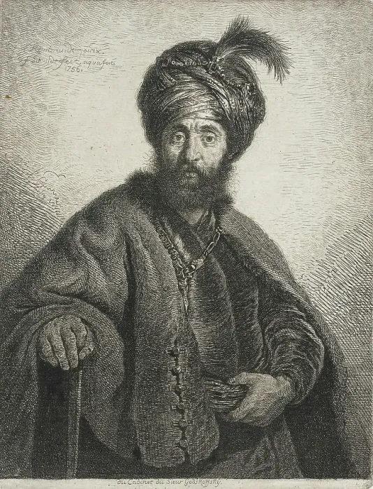 Framed Print : A Bearded Man Wearing a Turban / Man in oriental Costume, 1756. Creator: Georg Friedrich Schmidt Framed Print : A Bearded Man Wearing a Turban / Man in oriental Costume, 1756. Creator: Georg Friedrich Schmidt