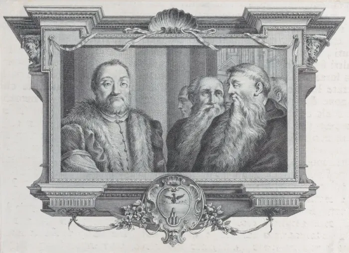 Framed Print : Three bearded men, one wearing fur, 1756. Creators: Bartolomeo Crivellari, Gabriel Soderling Framed Print : Three bearded men, one wearing fur, 1756. Creators: Bartolomeo Crivellari, Gabriel Soderling
