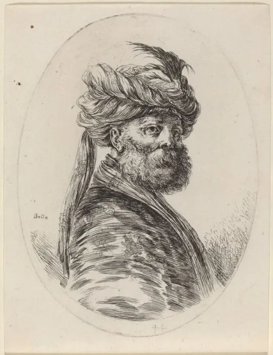 Framed Print : Bearded Moor in a Feathered Turban with a Veil, Turned to the Right, 1649 / 1650 Framed Print : Bearded Moor in a Feathered Turban with a Veil, Turned to the Right, 1649 / 1650