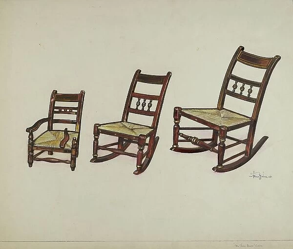 The Three Bear's Chairs, c. 1937. Creator: Florence Truelson
