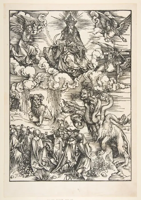 Framed Print : The Beast with Two Horns Like a Lamb, from The Apocalypse. n. d. Creator: Albrecht Durer Framed Print : The Beast with Two Horns Like a Lamb, from The Apocalypse. n. d. Creator: Albrecht Durer
