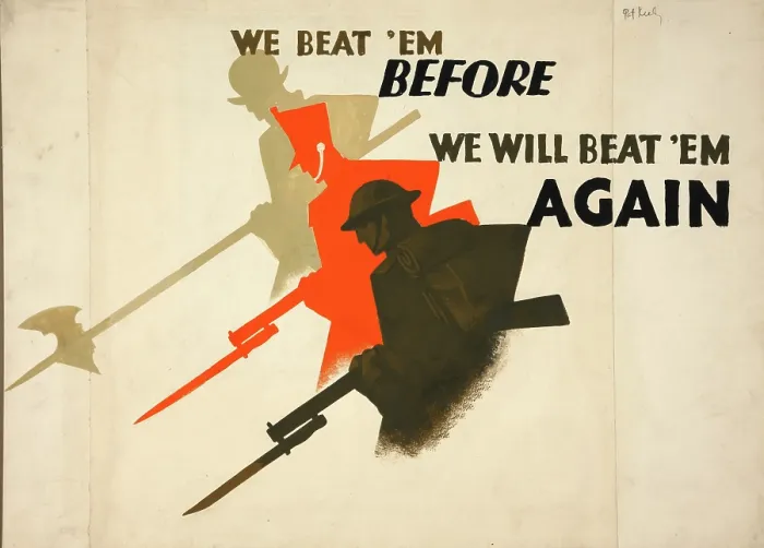 Framed Print : We beat em before. We will beat em again, World War II poster, between 1939 and 1946 Framed Print : We beat em before. We will beat em again, World War II poster, between 1939 and 1946