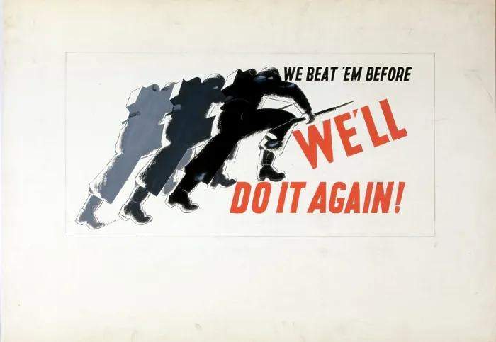 Framed Print : We beat em before, we'll do it again!, World War II poster, between 1939 and 1946 Framed Print : We beat em before, we'll do it again!, World War II poster, between 1939 and 1946