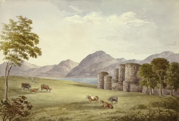 Framed Print : Beaumans Castle, 1845. Creator: Elizabeth Murray Framed Print : Beaumans Castle, 1845. Creator: Elizabeth Murray