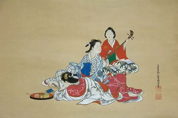 Three Beauties, 18th century. Creator: Nishikawa Sukenobu