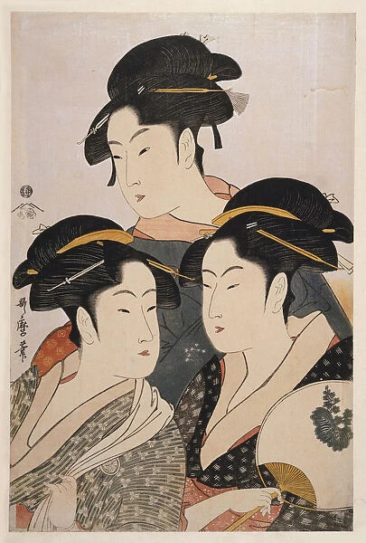 Three Beauties of the Present Day (Toji san bijin). Artist: Utamaro, Kitagawa (1753-1806)
