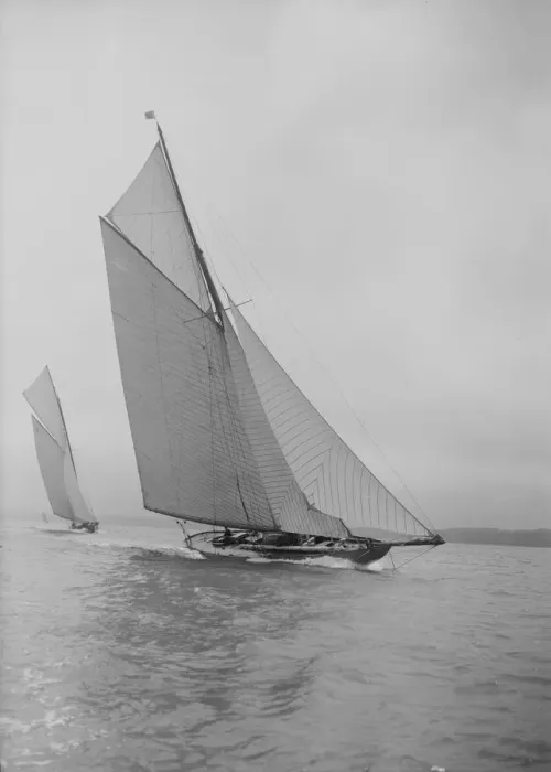 Framed Print : The beautiful 52 ft cutter Sonya sailing close-hauled, 1913. Creator: Kirk & Sons of Cowes Framed Print : The beautiful 52 ft cutter Sonya sailing close-hauled, 1913. Creator: Kirk & Sons of Cowes