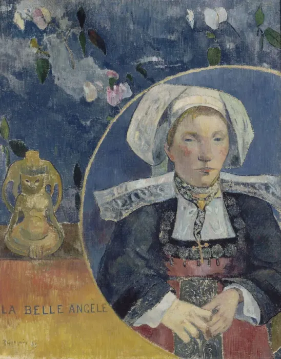 Framed Print : The Beautiful Angele, 1889. Artist: Gauguin, Paul Eugene Henri (1848-1903) Framed Print : The Beautiful Angele, 1889. Artist: Gauguin, Paul Eugene Henri (1848-1903)