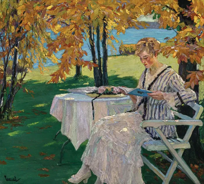 Framed Print : Beautiful autumn days, Early 1930s. Creator: Cucuel; Edward (1875-1954) Framed Print : Beautiful autumn days, Early 1930s. Creator: Cucuel; Edward (1875-1954)
