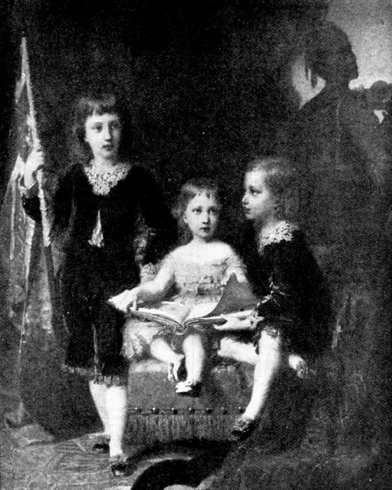 Framed Print : Beautiful Children at the Grafton Gallery: Prince Albert Victor, Princess Louise...C. Bauerle, 1895. Creator: Unknown Framed Print : Beautiful Children at the Grafton Gallery: Prince Albert Victor, Princess Louise...C. Bauerle, 1895. Creator: Unknown