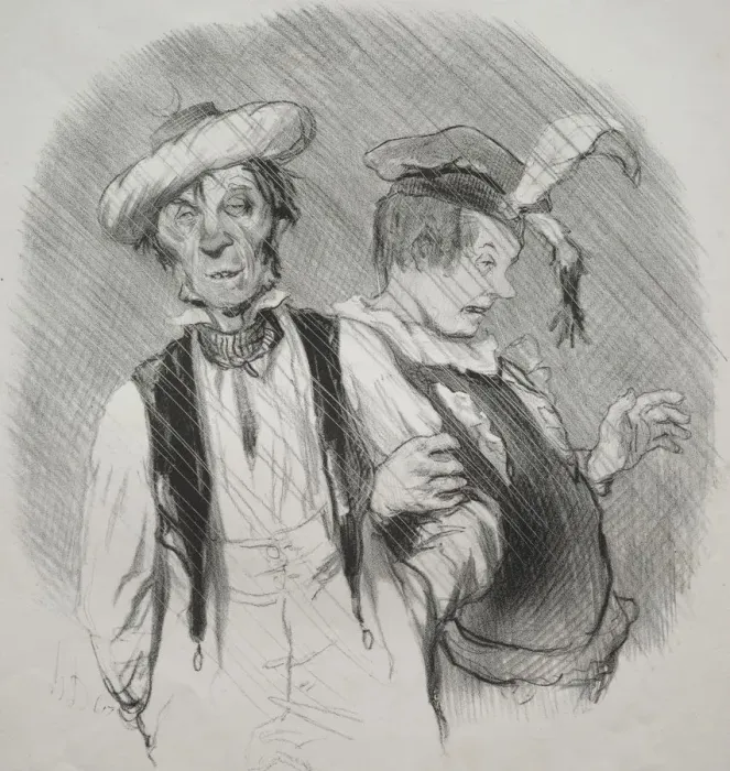 Framed Print : The beautiful days of life, plate 18: Mardi gras, 1844. Creator: Honore Daumier (French Framed Print : The beautiful days of life, plate 18: Mardi gras, 1844. Creator: Honore Daumier (French