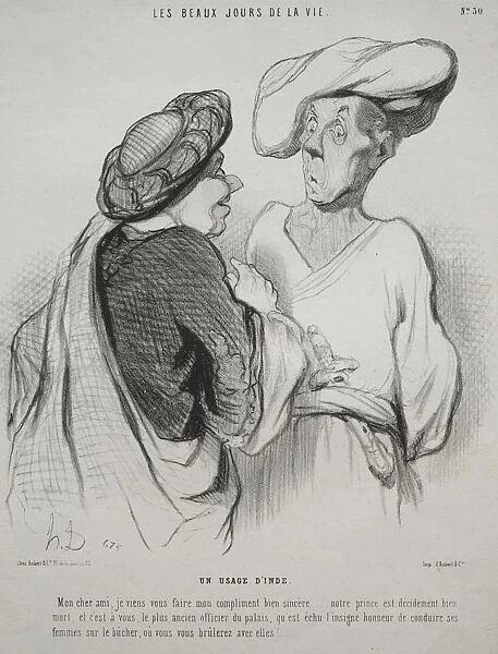 The Beautiful Days of Life, plate 30: An Indian Custom, 1844. Creator: Honore Daumier (French