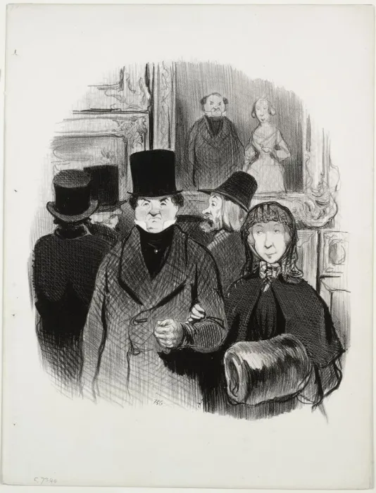 Framed Print : The Beautiful Days of Life, plate 59: When ones portrait is at the Salon, 1845. Creator Framed Print : The Beautiful Days of Life, plate 59: When ones portrait is at the Salon, 1845. Creator