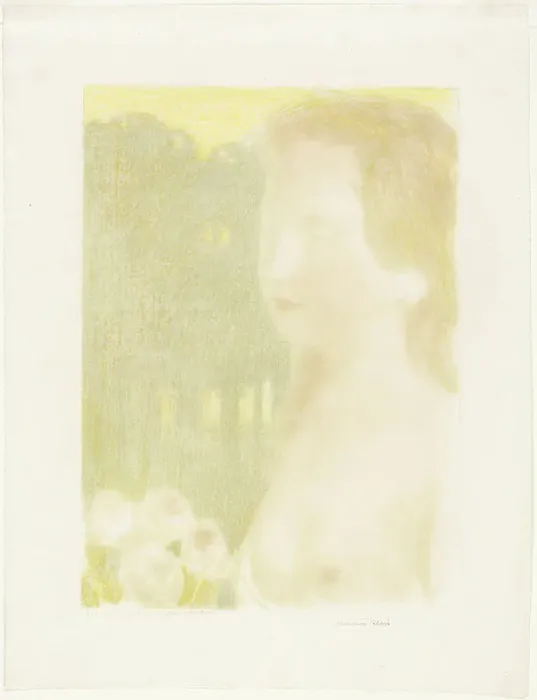 Framed Print : She was More Beautiful Than Dreams, plate seven from Love, 1898, published 1899. Creator: Maurice Denis Framed Print : She was More Beautiful Than Dreams, plate seven from Love, 1898, published 1899. Creator: Maurice Denis