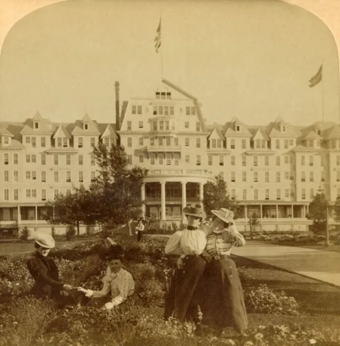 Framed Print : In the beautiful grounds of the Frontenac Hotel, Round Island, Thousand Islands, 1900 Framed Print : In the beautiful grounds of the Frontenac Hotel, Round Island, Thousand Islands, 1900