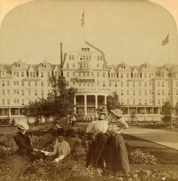 In the beautiful grounds of the Frontenac Hotel, Round Island, Thousand Islands, 1900
