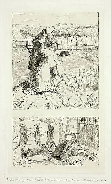 My Beautiful Lady (top); Of My Lady in Death (bottom), frontispiece to The Germ, No. 1, 1850. Creator: William Holman Hunt