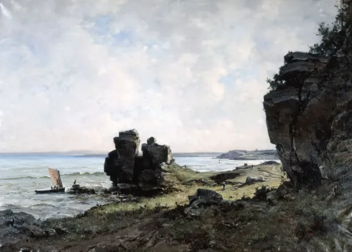 Framed Print : A Beautiful Morning at the Coast of Brittany, 1882. Artist: Emmanuel Lansyer Framed Print : A Beautiful Morning at the Coast of Brittany, 1882. Artist: Emmanuel Lansyer
