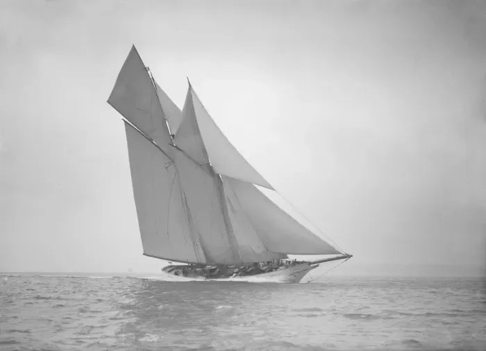 Framed Print : The beautiful schooner Cetonia making good headway, 1911. Creator: Kirk & Sons of Cowes Framed Print : The beautiful schooner Cetonia making good headway, 1911. Creator: Kirk & Sons of Cowes