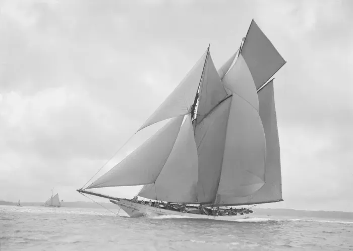Framed Print : The beautiful schooner Cetonia making good headway, 1911. Creator: Kirk & Sons of Cowes Framed Print : The beautiful schooner Cetonia making good headway, 1911. Creator: Kirk & Sons of Cowes