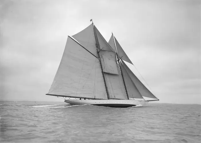 Framed Print : The beautiful schooner Meteor IV, 1911. Creator: Kirk & Sons of Cowes Framed Print : The beautiful schooner Meteor IV, 1911. Creator: Kirk & Sons of Cowes