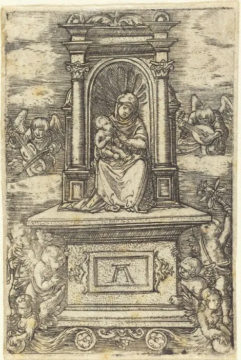 Framed Print : The Beautiful Virgin of Regensburg on an Altar, c. 1519 / 1520. Creator: Albrecht Altdorfer Framed Print : The Beautiful Virgin of Regensburg on an Altar, c. 1519 / 1520. Creator: Albrecht Altdorfer