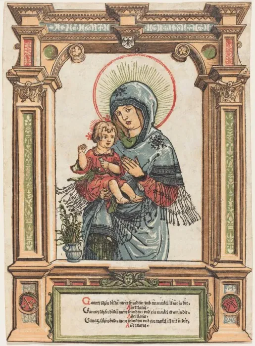 Framed Print : The Beautiful Virgin of Regensburg, c. 1519 / 1520. Creator: Albrecht Altdorfer Framed Print : The Beautiful Virgin of Regensburg, c. 1519 / 1520. Creator: Albrecht Altdorfer