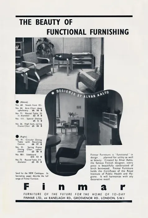 Framed Print : The Beauty of Functional Furnishing - Finmar, 1939 Framed Print : The Beauty of Functional Furnishing - Finmar, 1939