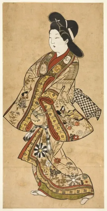 Framed Print : A Beauty Walking, 17th century. Creator: Sugimura Jihei Framed Print : A Beauty Walking, 17th century. Creator: Sugimura Jihei
