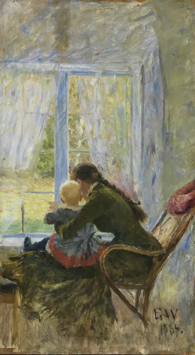 Framed Print : You and Bebe, 1884. Creator: Erik Werenskiold Framed Print : You and Bebe, 1884. Creator: Erik Werenskiold