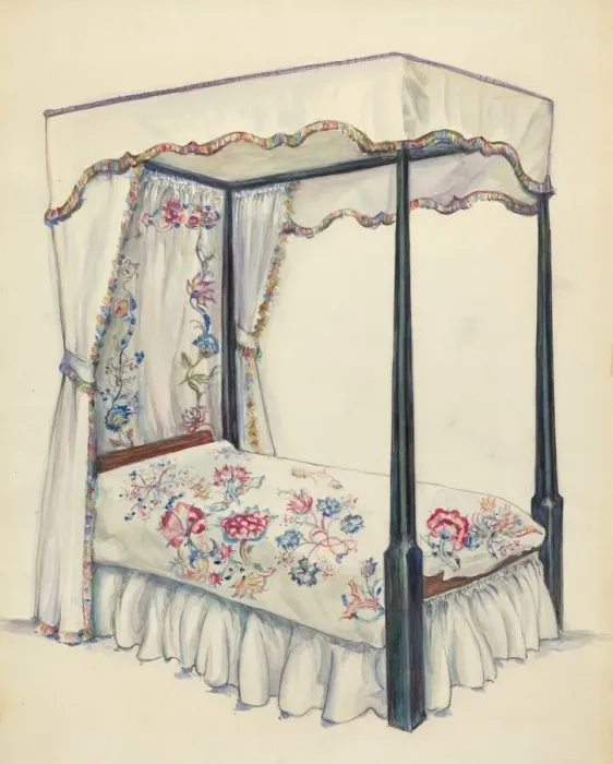 Framed Print : Bed, 1935 / 1942. Creator: Isadore Goldberg Framed Print : Bed, 1935 / 1942. Creator: Isadore Goldberg