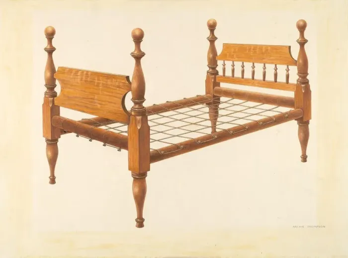 Framed Print : Bed: Bishop Hill, c. 1936. Creator: Archie Thompson Framed Print : Bed: Bishop Hill, c. 1936. Creator: Archie Thompson