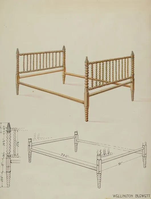 Framed Print : Bed, c. 1936. Creator: Wellington Blewett Framed Print : Bed, c. 1936. Creator: Wellington Blewett