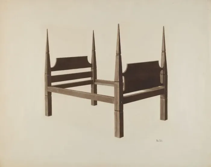 Framed Print : Bed, c. 1941. Creator: Pearl Davis