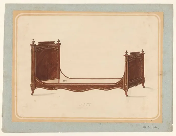 Framed Print : Bed, c.1835-c.1935. Creator: Anon Framed Print : Bed, c.1835-c.1935. Creator: Anon