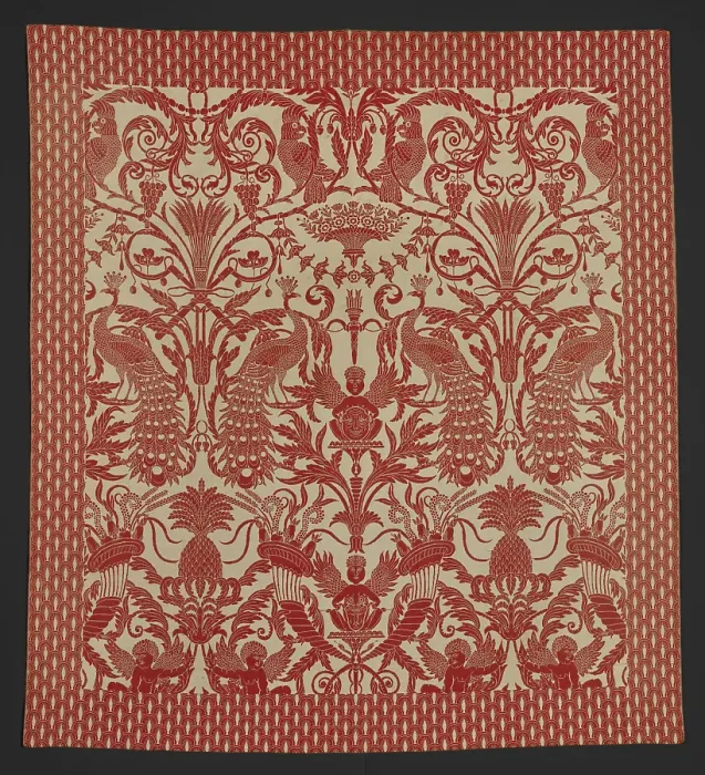 Framed Print : Bed Cover (Coverlet), about 1880. Creator: Unknown Framed Print : Bed Cover (Coverlet), about 1880. Creator: Unknown