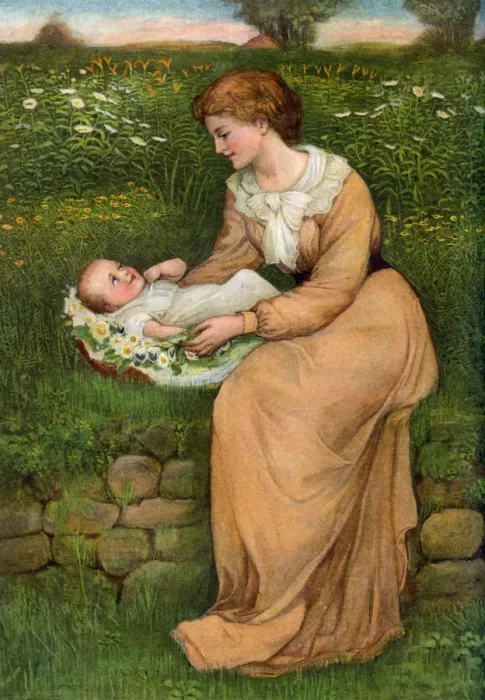 Framed Print : A Bed of Daisies, 1905. Artist: Alphage Brewer Framed Print : A Bed of Daisies, 1905. Artist: Alphage Brewer