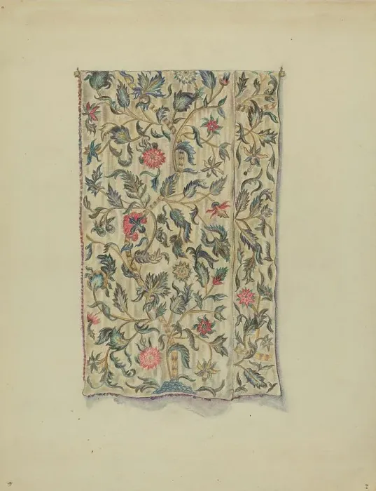 Framed Print : Bed Hanging, c. 1936. Creator: Mary Berner Framed Print : Bed Hanging, c. 1936. Creator: Mary Berner