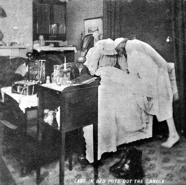 Last in bed puts out the candle, late 19th century